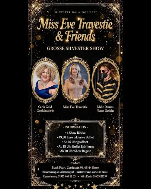 Silvester-Gala 2026/2027 – Miss Eve Travestie & Friends